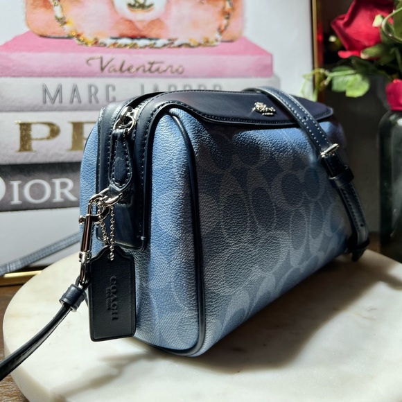 Coach mini Bennett denim canvas and leather beautiful crossbody bag NWOT - Picture 11 of 14